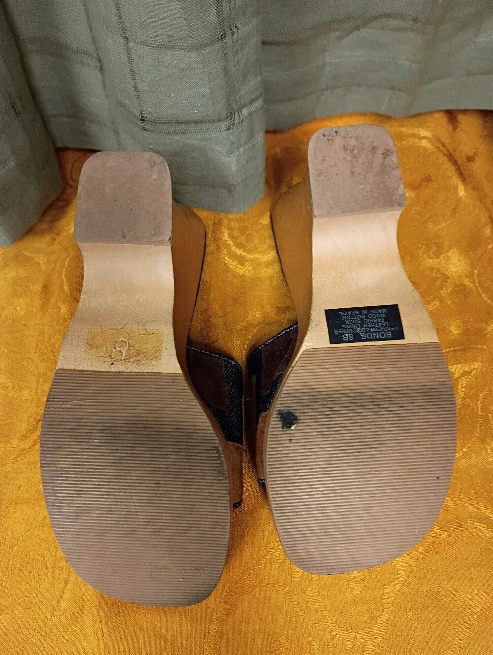 Vintage Steve Madden Patchwork Wooden Wedges Size 8 Y2K